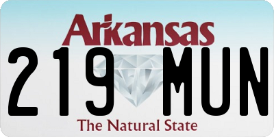 AR license plate 219MUN