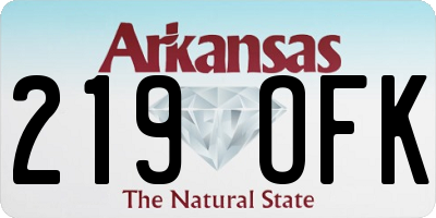 AR license plate 219OFK