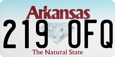 AR license plate 219OFQ