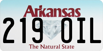 AR license plate 219OIL