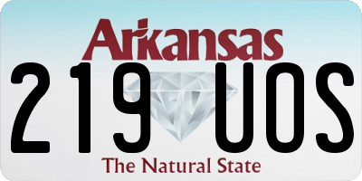 AR license plate 219UOS