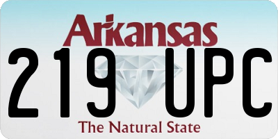 AR license plate 219UPC