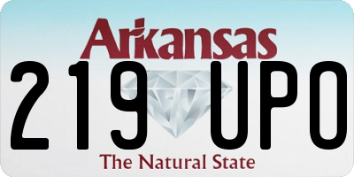 AR license plate 219UPO
