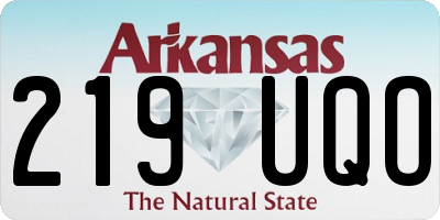 AR license plate 219UQO