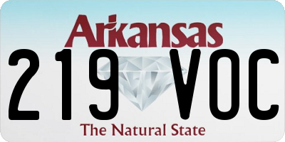 AR license plate 219VOC