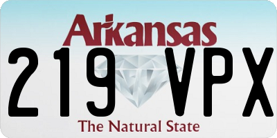 AR license plate 219VPX