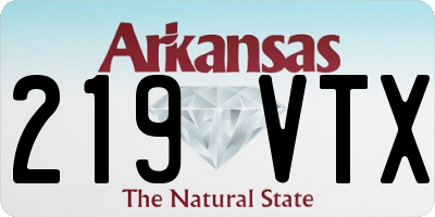 AR license plate 219VTX