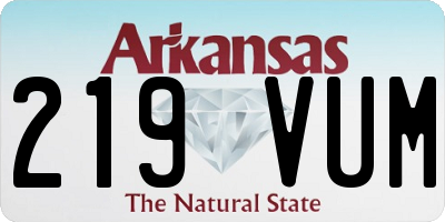 AR license plate 219VUM