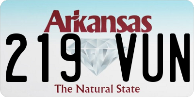 AR license plate 219VUN