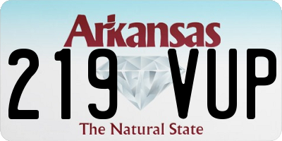 AR license plate 219VUP
