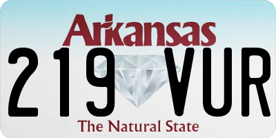 AR license plate 219VUR