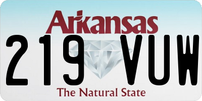 AR license plate 219VUW