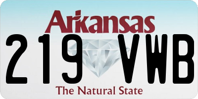 AR license plate 219VWB