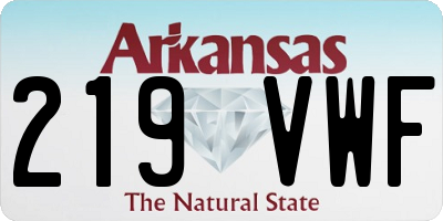 AR license plate 219VWF