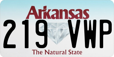 AR license plate 219VWP