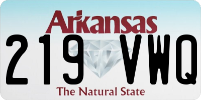 AR license plate 219VWQ