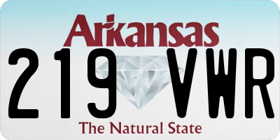 AR license plate 219VWR