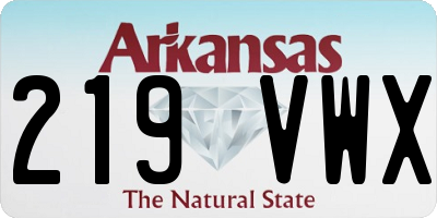 AR license plate 219VWX