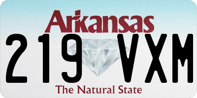 AR license plate 219VXM