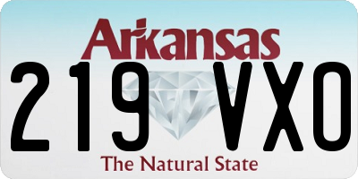 AR license plate 219VXO