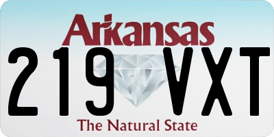 AR license plate 219VXT