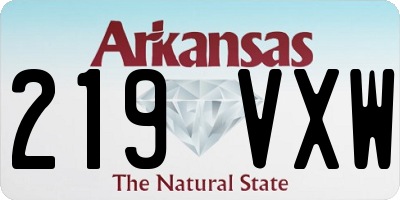 AR license plate 219VXW