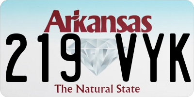 AR license plate 219VYK