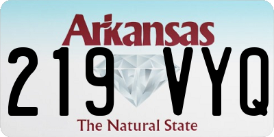 AR license plate 219VYQ