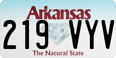 AR license plate 219VYV