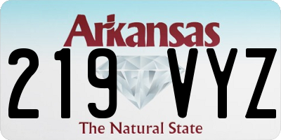 AR license plate 219VYZ