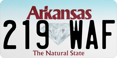 AR license plate 219WAF