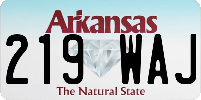 AR license plate 219WAJ