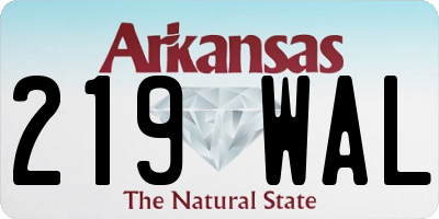 AR license plate 219WAL