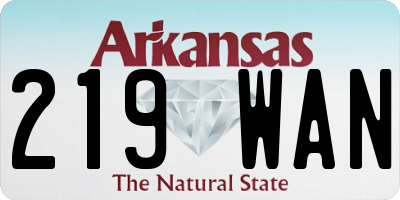 AR license plate 219WAN