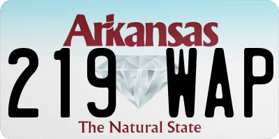 AR license plate 219WAP