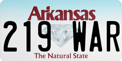 AR license plate 219WAR