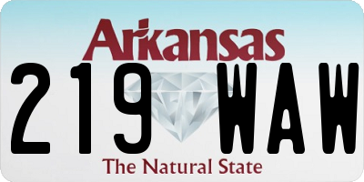 AR license plate 219WAW