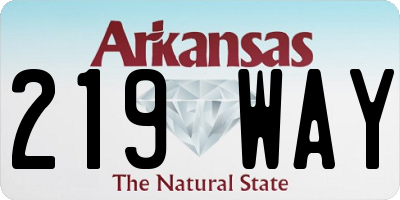 AR license plate 219WAY