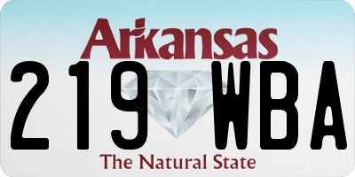 AR license plate 219WBA