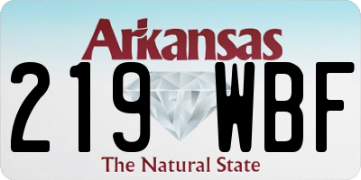 AR license plate 219WBF