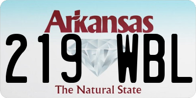 AR license plate 219WBL