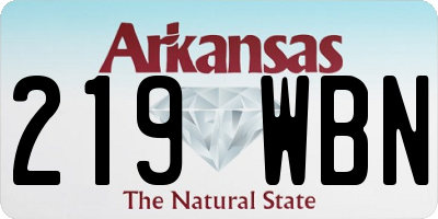 AR license plate 219WBN