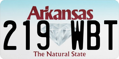 AR license plate 219WBT