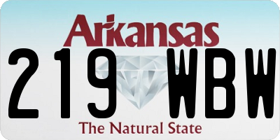 AR license plate 219WBW