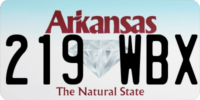 AR license plate 219WBX