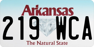 AR license plate 219WCA