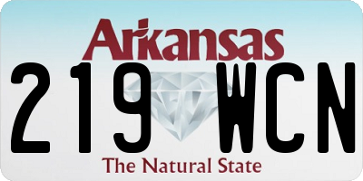 AR license plate 219WCN