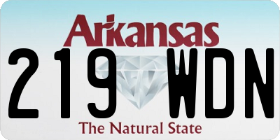 AR license plate 219WDN