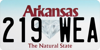 AR license plate 219WEA