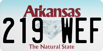 AR license plate 219WEF